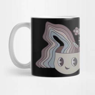 Retro Rainbow and Flower Psychedelic Cartoon Mug